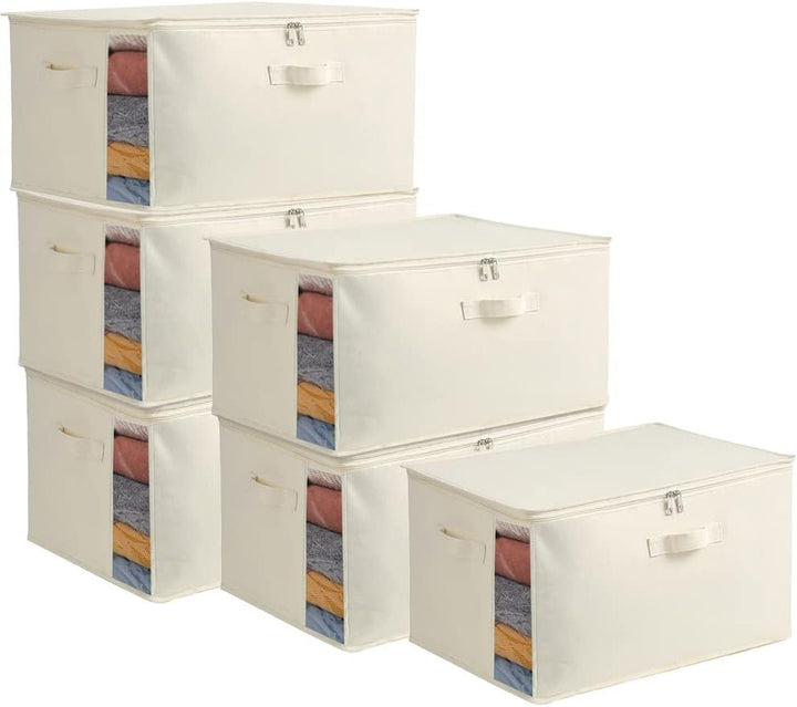 BowLift | Canvas Clothing Storage Organizer Set – Double Zipper Bag with Handles & Viewing Window
