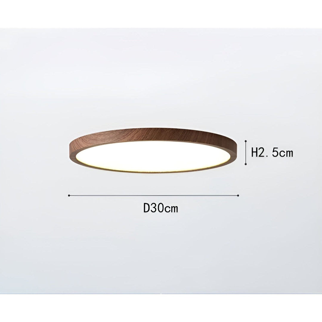 GrainGlow Light - Modern Ultra-Thin Wood Ceiling Light | Bowlift