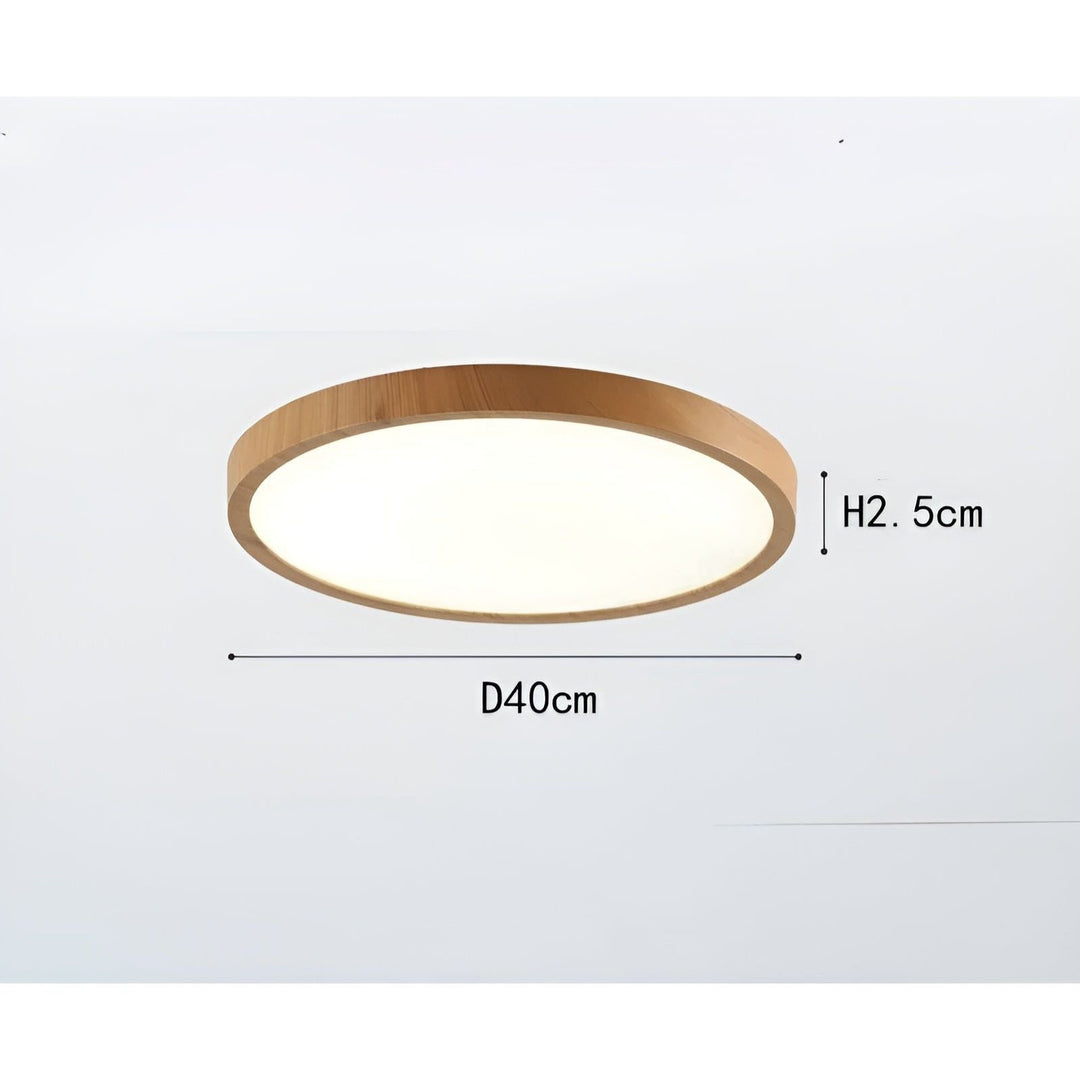GrainGlow Light - Modern Ultra-Thin Wood Ceiling Light | Bowlift