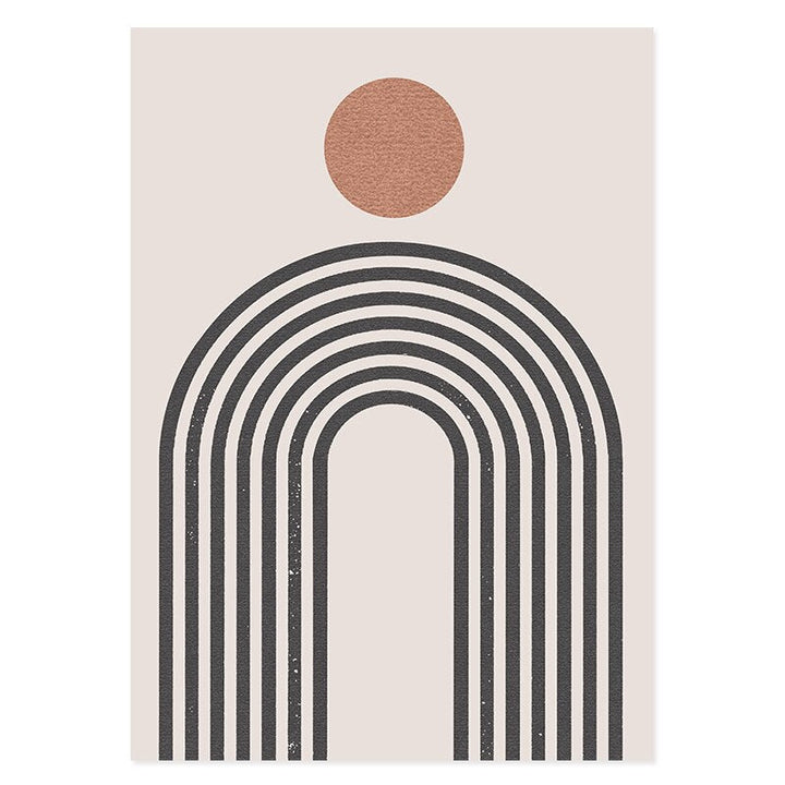 Abstract Boho Nature Beige Contemporary Rainbow - Canvas Wall Art Print | Bowlift