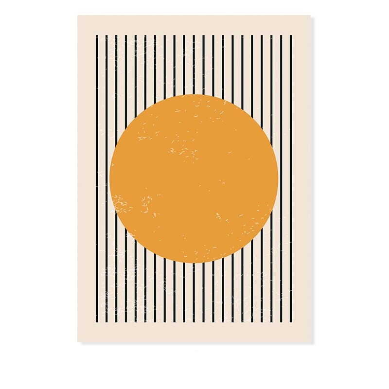 Abstract Yellow Blue Geometric Shapes - Canvas Wall Art Print | Bowlift