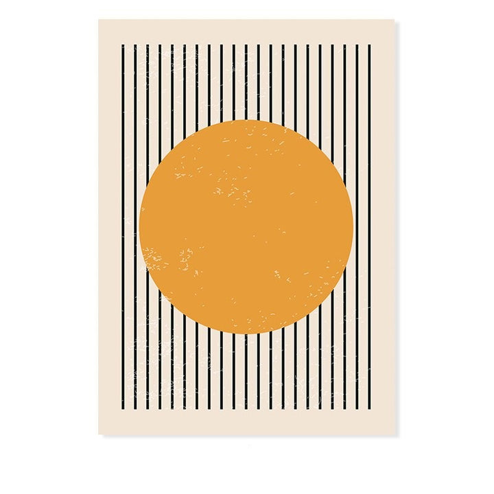 Abstract Yellow Blue Geometric Shapes - Canvas Wall Art Print | Bowlift