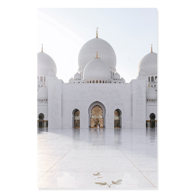 Beautiful White & Gold Mosque Arch - Canvas Wall Art Print | Bowlift