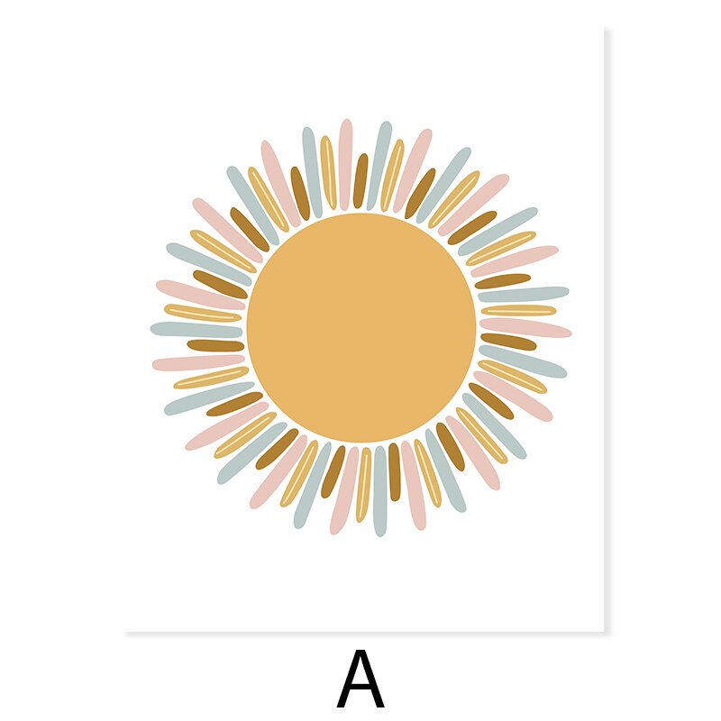 Clouds Sunshine Lovely Mountain Nursery - Canvas Wall Art Print | Bowlift