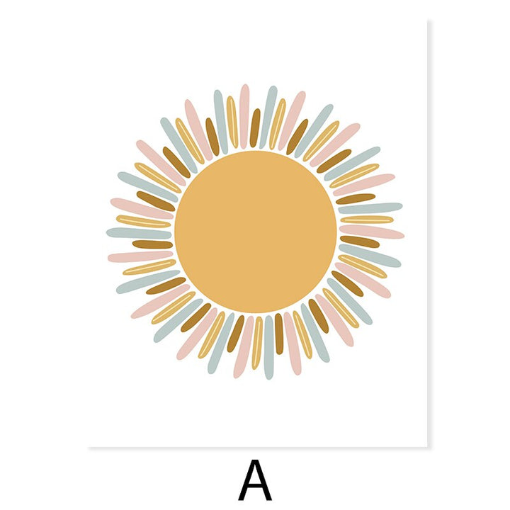Clouds Sunshine Lovely Mountain Nursery - Canvas Wall Art Print | Bowlift