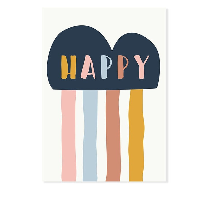 Happy Color You Are My Sunshine Nursery - Canvas Wall Art Print | Bowlift