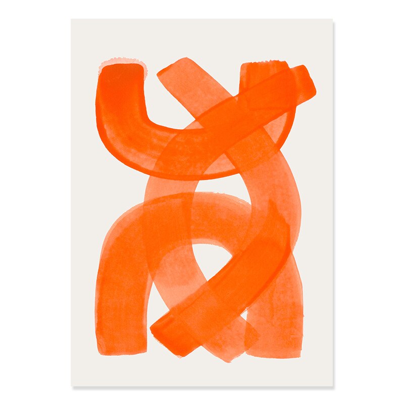 Abstract Orange Brush Strokes - Canvas Wall Art Print | Bowlift