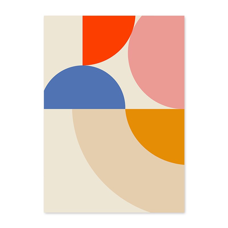 Modern Abstract Geometric Color Block - Canvas Wall Art Print | Bowlift