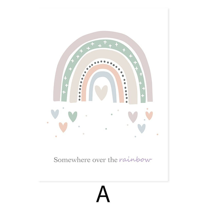 Rainbow Pink Star Cloud Skies - Canvas Wall Art Print | Bowlift