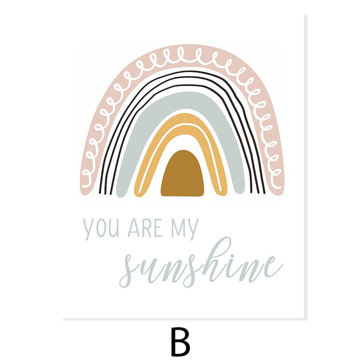 Clouds Sunshine Lovely Mountain Nursery - Canvas Wall Art Print | Bowlift