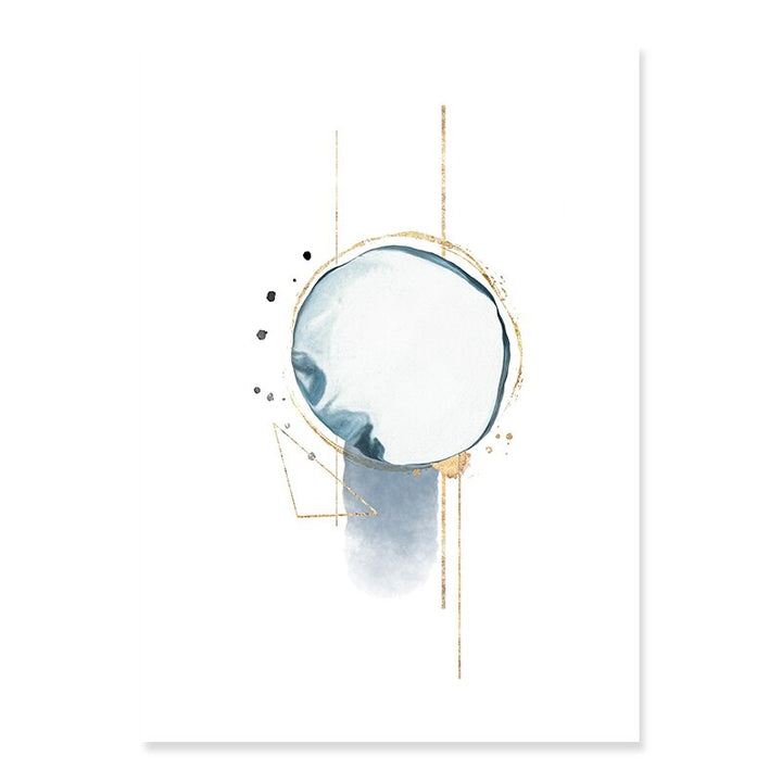 Abstract Blue & Gold Watercolor - Canvas Wall Art Print | Bowlift