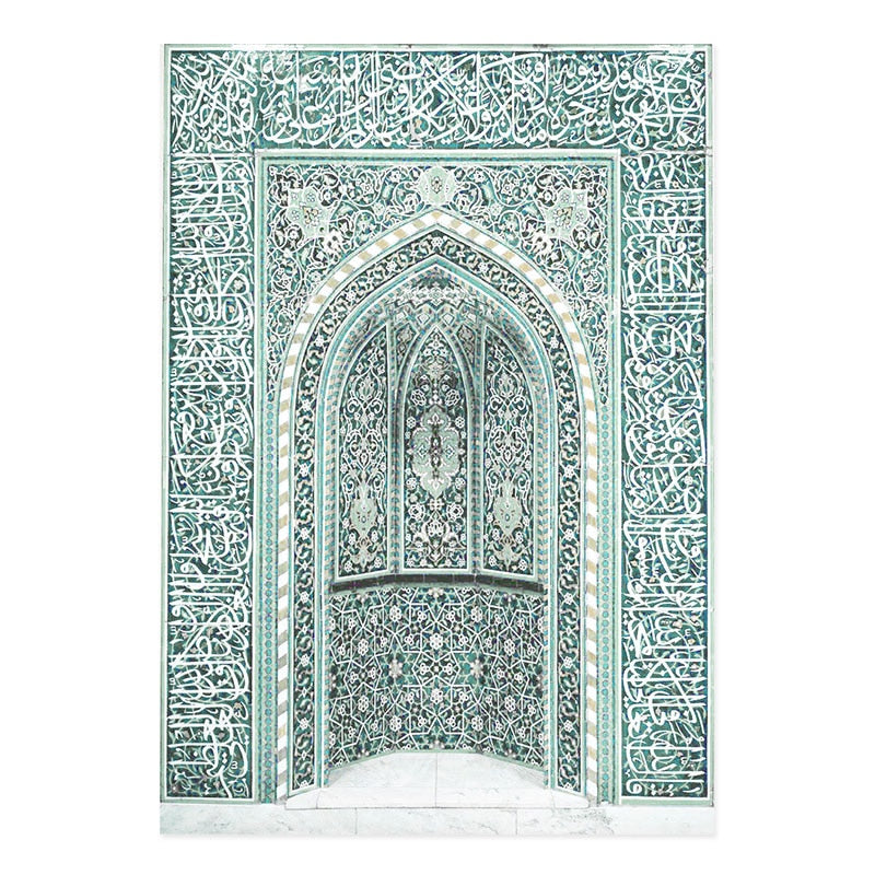 Moroccan Arch Mint Green - Canvas Wall Art Print | Bowlift