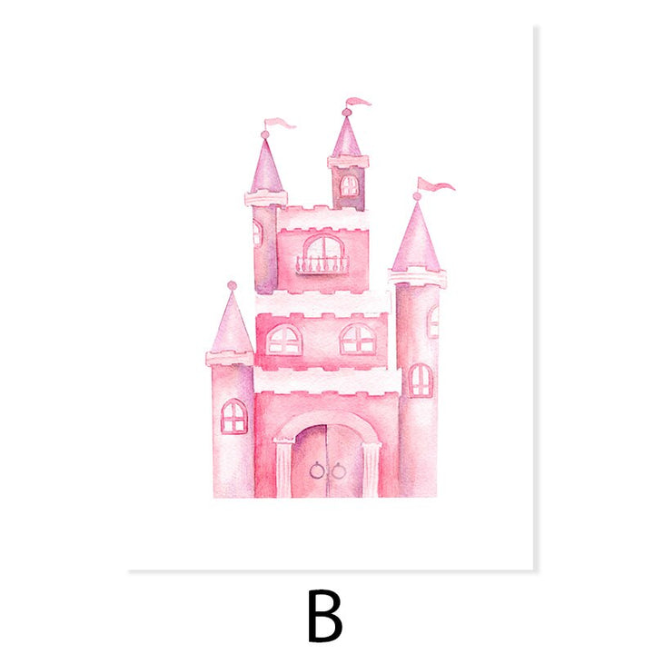 Princess Pink Dream Castle - Canvas Wall Art Print | Bowlift