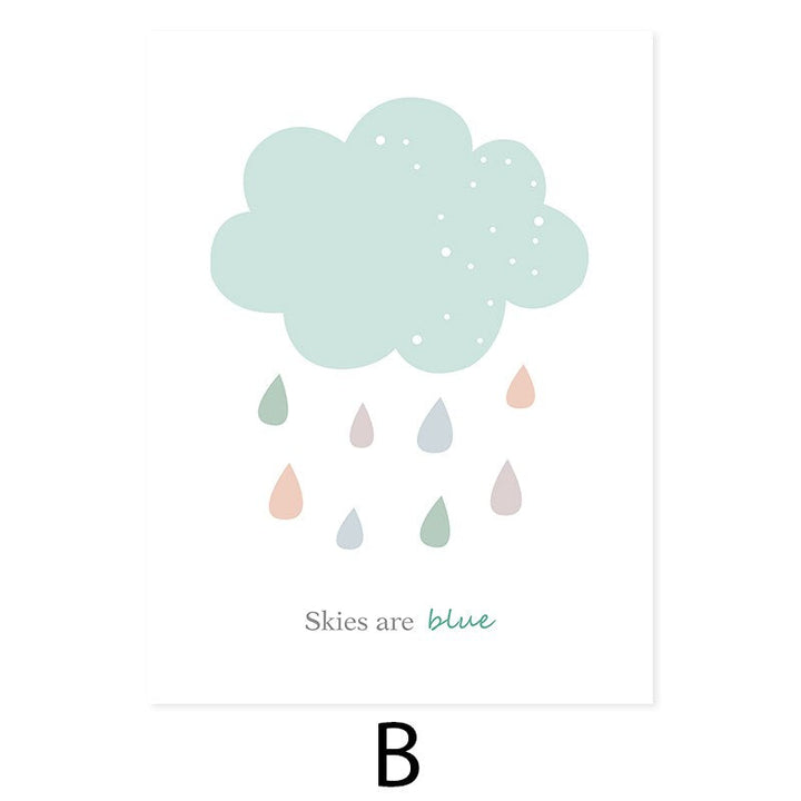 Rainbow Pink Star Cloud Skies - Canvas Wall Art Print | Bowlift
