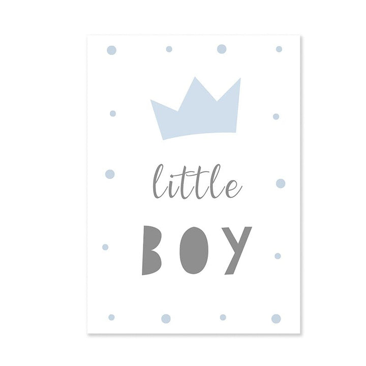 Cartoon Happy Little Elephant Nursery - Canvas Wall Art Print | Bowlift
