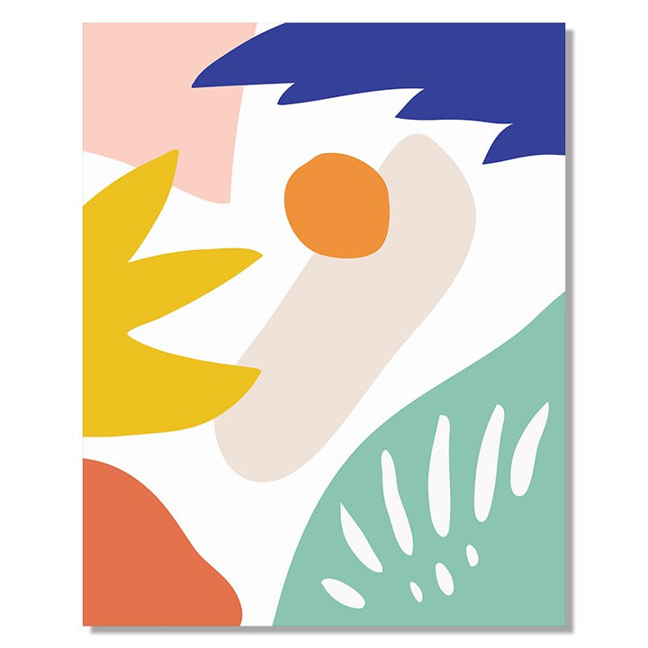 Colorful Abstract Tropical Plants - Canvas Wall Art Print | Bowlift