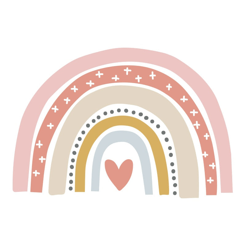 Trendy Bohemia Pink Rainbow - Removable Wall Decal | Bowlift