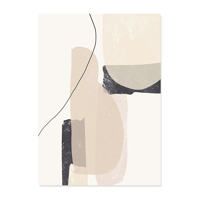 Abstract Beige Marble Geometric Shapes - Canvas Wall Art Print | Bowlift