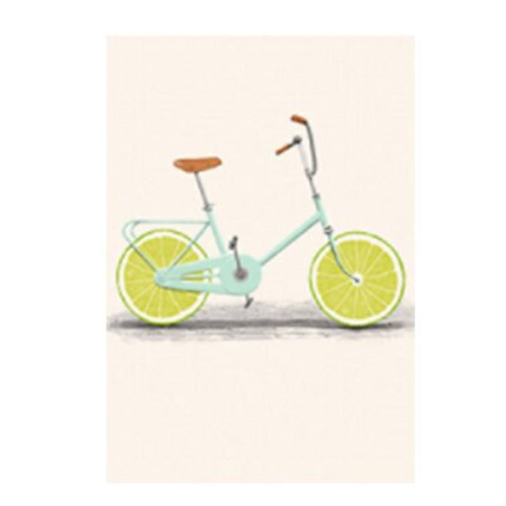 Minimalist Fashion Fruit Bike - Canvas Wall Art Print | Bowlift