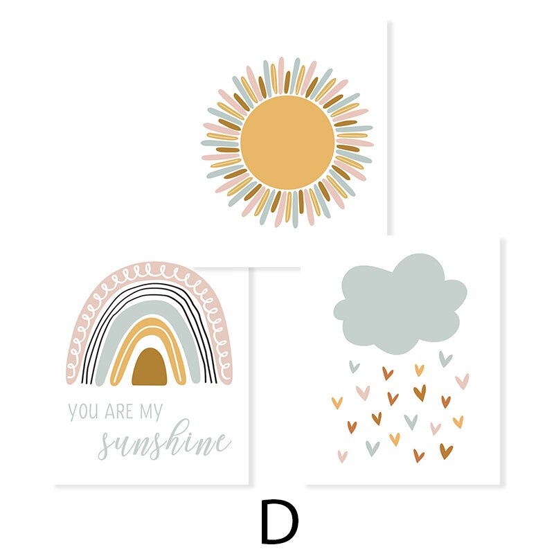 Clouds Sunshine Lovely Mountain Nursery - Canvas Wall Art Print | Bowlift
