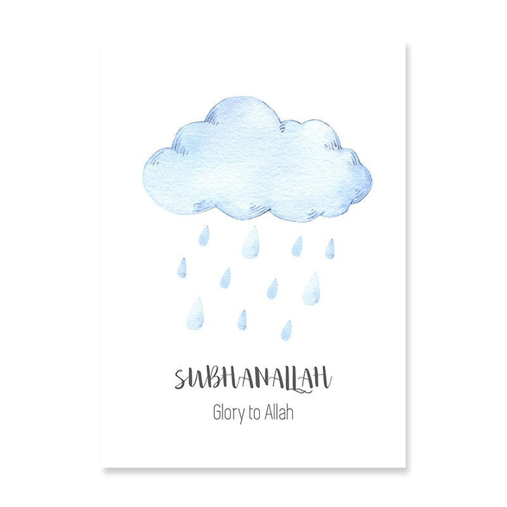 Islamic Ramadan Moon & Stars Nursery - Canvas Wall Art Print | Bowlift