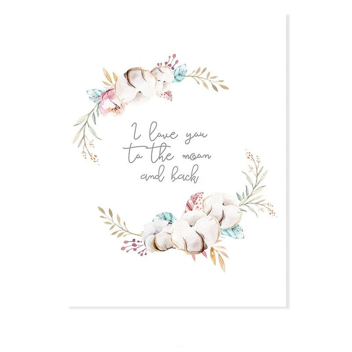 Loving Koala Mother & Baby Garland - Canvas Wall Art Print | Bowlift