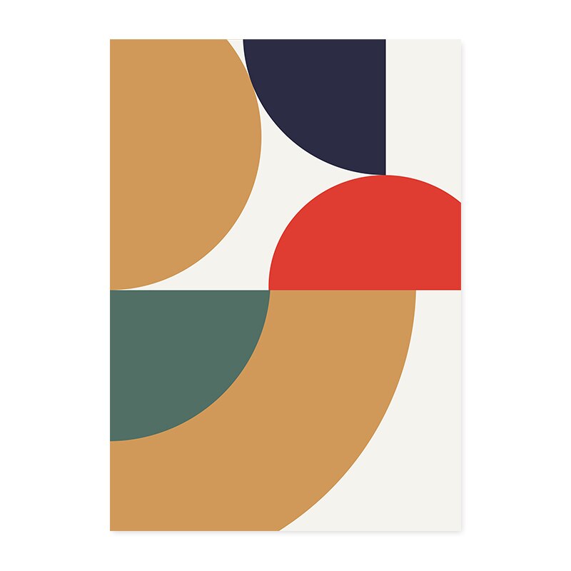 Modern Abstract Geometric Color Block - Canvas Wall Art Print | Bowlift