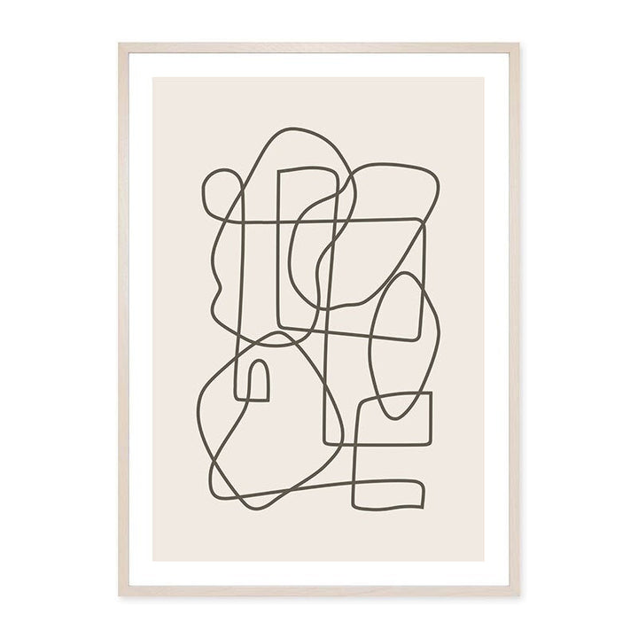 Modern Neutral Abstract Line Art  - Canvas Wall Art Print | Bowlift