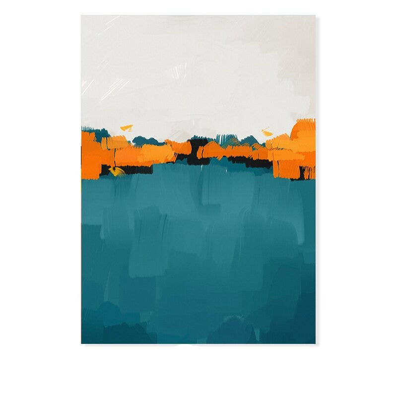 Abstract Multi Colors Brushstroke - Canvas Wall Art Print | Bowlift