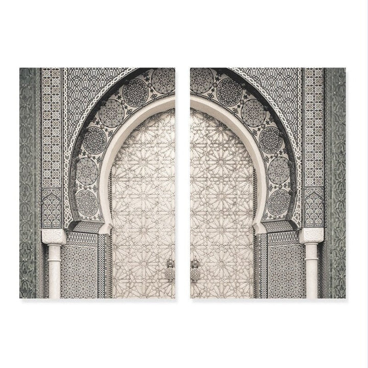 Modern Moroccan Marrakesh Door - Canvas Wall Art Print | Bowlift