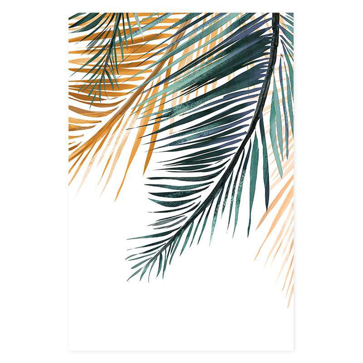 Modern Tropical Palm Tree Leaves - Canvas Wall Art Print | Bowlift