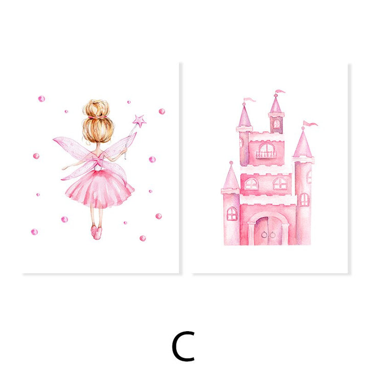 Princess Pink Dream Castle - Canvas Wall Art Print | Bowlift
