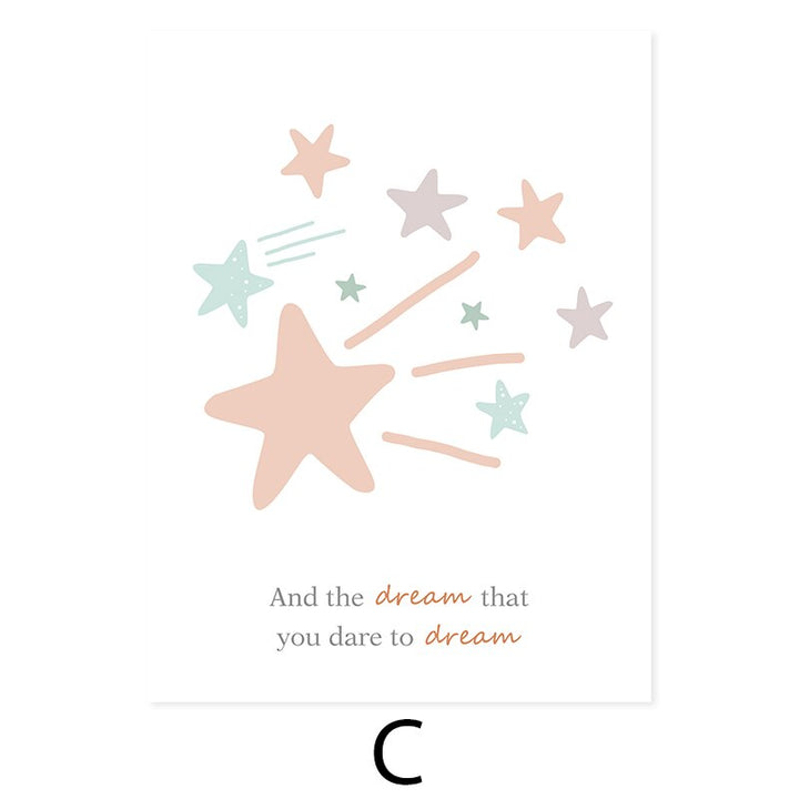 Rainbow Pink Star Cloud Skies - Canvas Wall Art Print | Bowlift