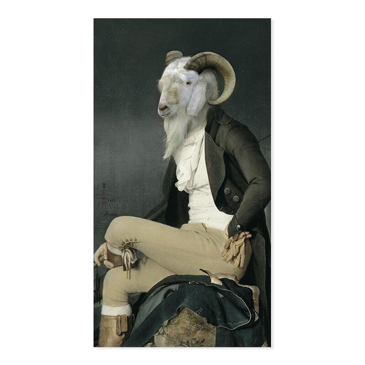 Abstract Animal & Human Poster - Canvas Wall Art Print | Bowlift
