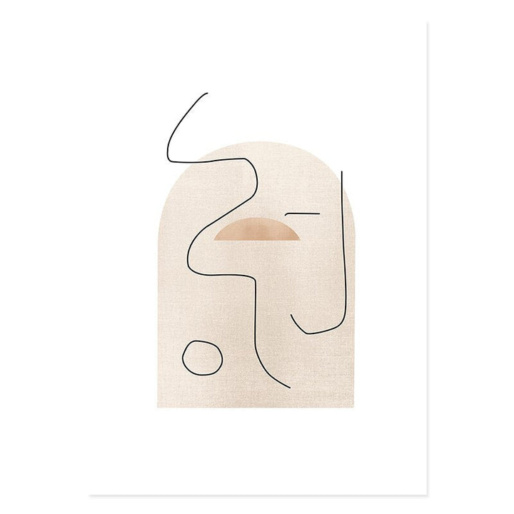 Abstract Boho Nature Beige Contemporary Rainbow - Canvas Wall Art Print | Bowlift