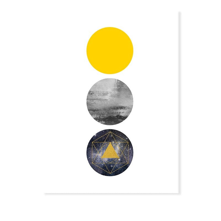 Abstract Geometric Yellow Marble Triangles - Canvas Wall Art Print | Bowlift