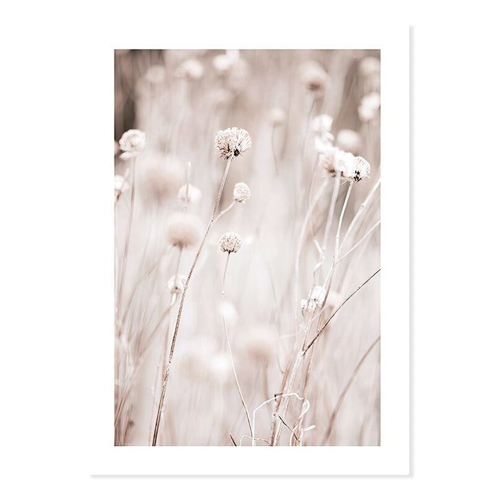 Abstract Pink Floral Silhouette At Dusk  - Canvas Wall Art Print | Bowlift
