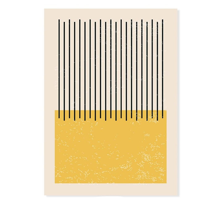 Abstract Yellow Blue Geometric Shapes - Canvas Wall Art Print | Bowlift