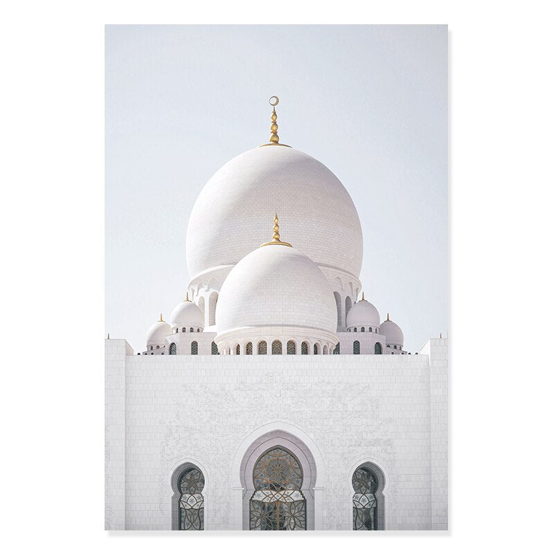 Beautiful White & Gold Mosque Arch - Canvas Wall Art Print | Bowlift