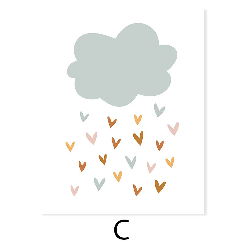 Clouds Sunshine Lovely Mountain Nursery - Canvas Wall Art Print | Bowlift