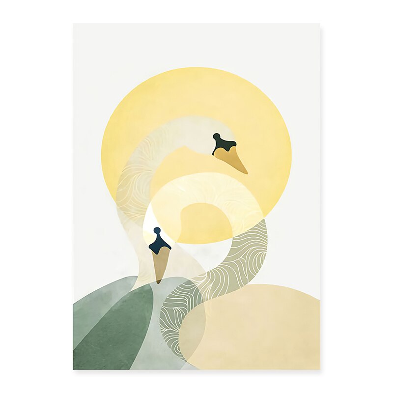 Trendy Abstract Yellow Graphic Designs  - Canvas Wall Art Print | Bowlift