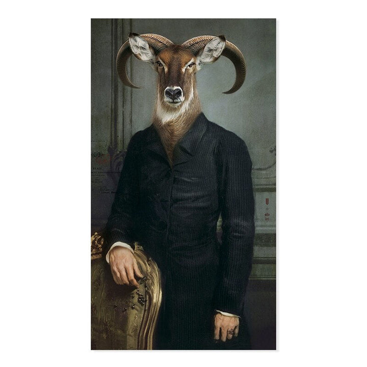 Abstract Animal & Human Poster - Canvas Wall Art Print | Bowlift