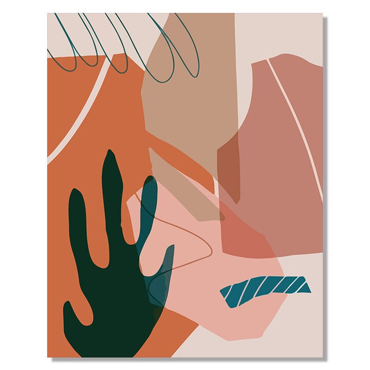 Colorful Abstract Tropical Plants - Canvas Wall Art Print | Bowlift