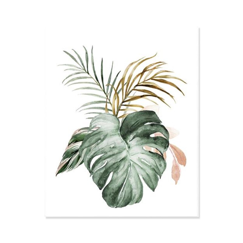 Tropical Botanical Green Leaves - Canvas Wall Art Print | Bowlift