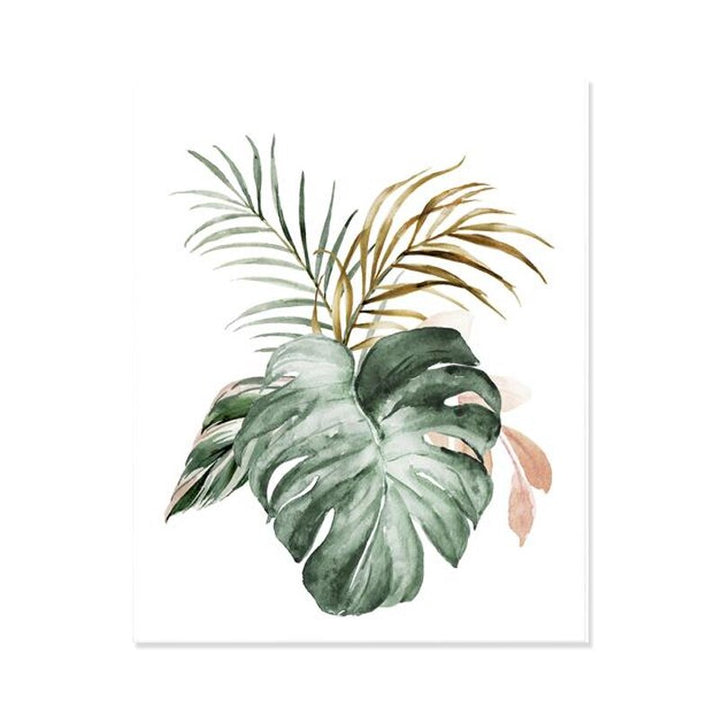 Tropical Botanical Green Leaves - Canvas Wall Art Print | Bowlift