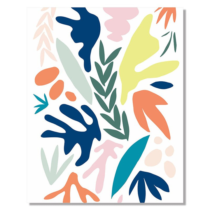 Colorful Abstract Tropical Plants - Canvas Wall Art Print | Bowlift