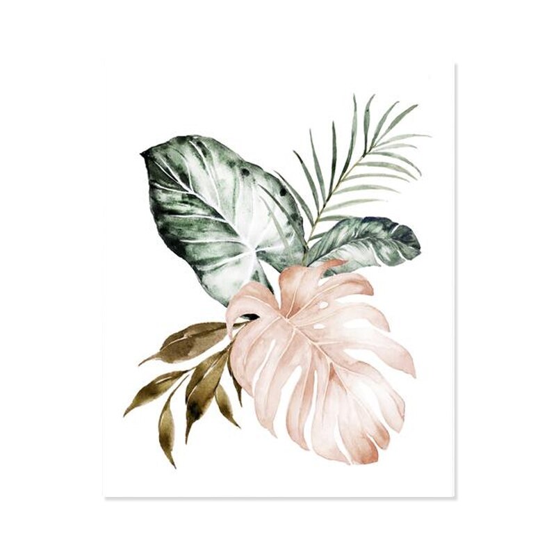 Tropical Botanical Green Leaves - Canvas Wall Art Print | Bowlift