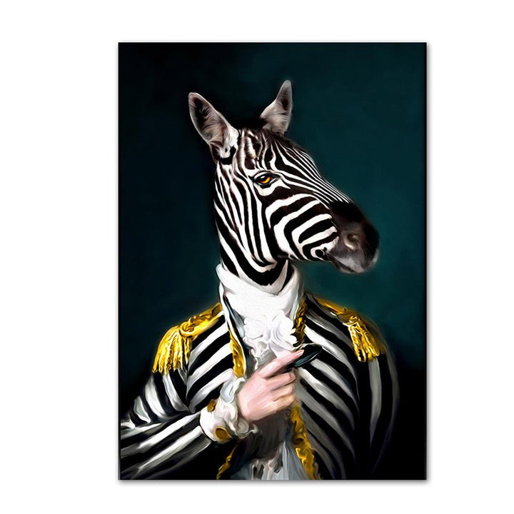 Abstract Animal & Human Poster - Canvas Wall Art Print | Bowlift