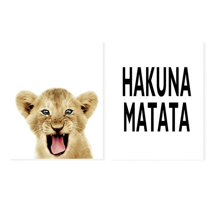 Black & White African Lion - Canvas Wall Art Print | Bowlift