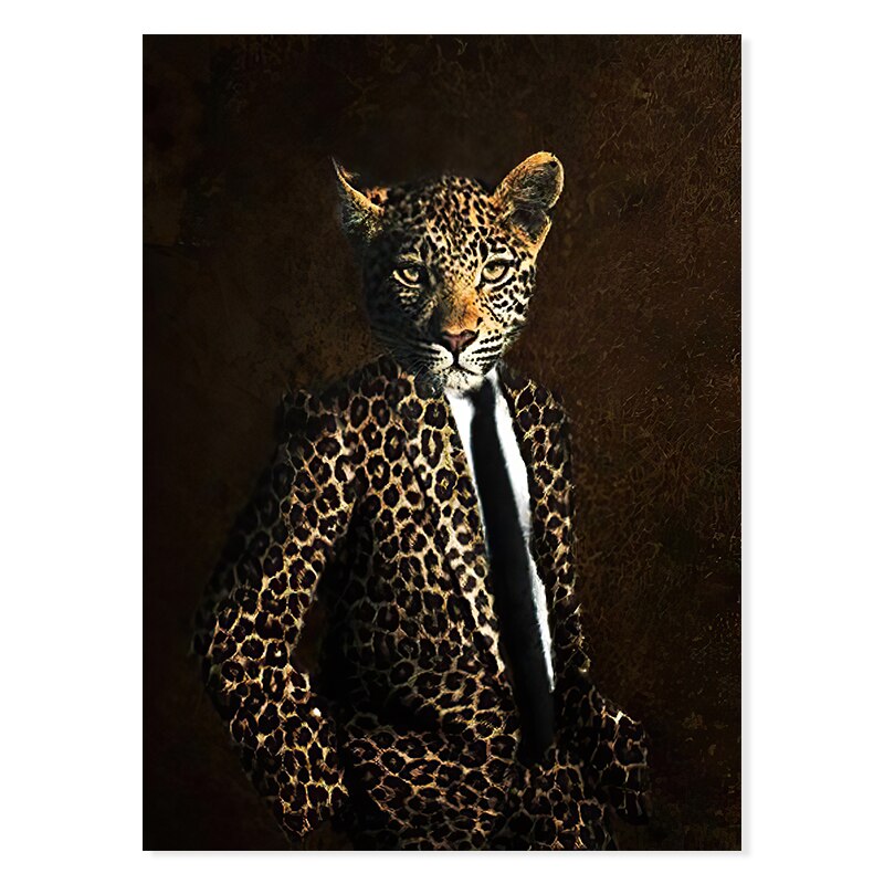 Abstract Animal & Human Poster - Canvas Wall Art Print | Bowlift